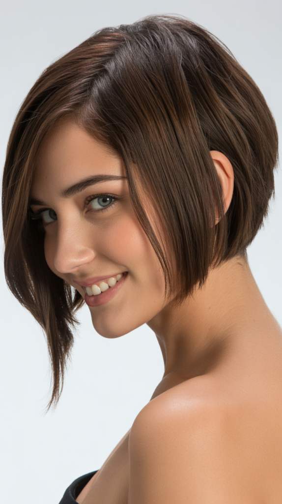 Asymmetrical Bob with Deep Side Part