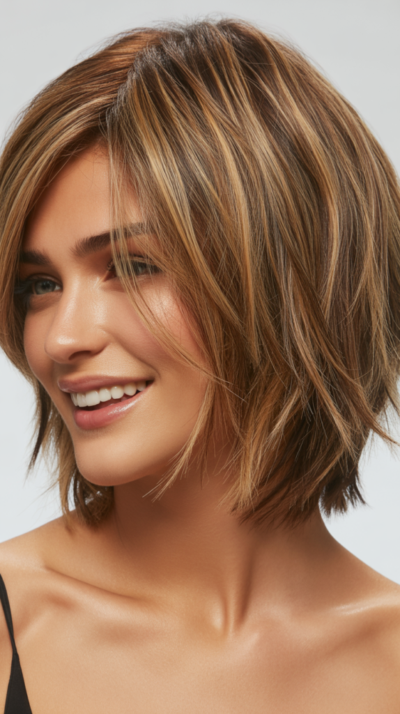 Shaggy Choppy Bob with Balayage