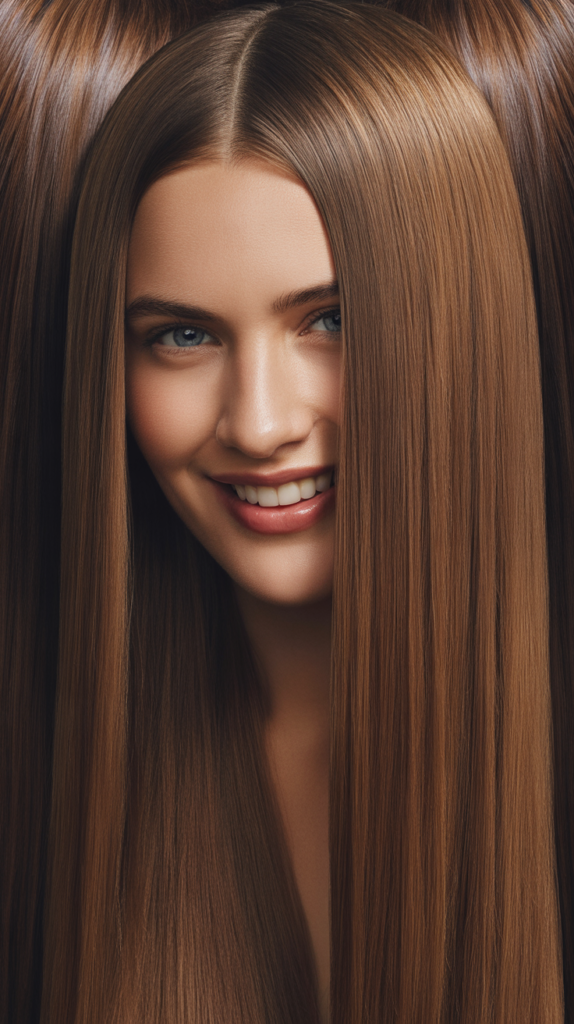 Pin-Straight Hair with Precision Part
