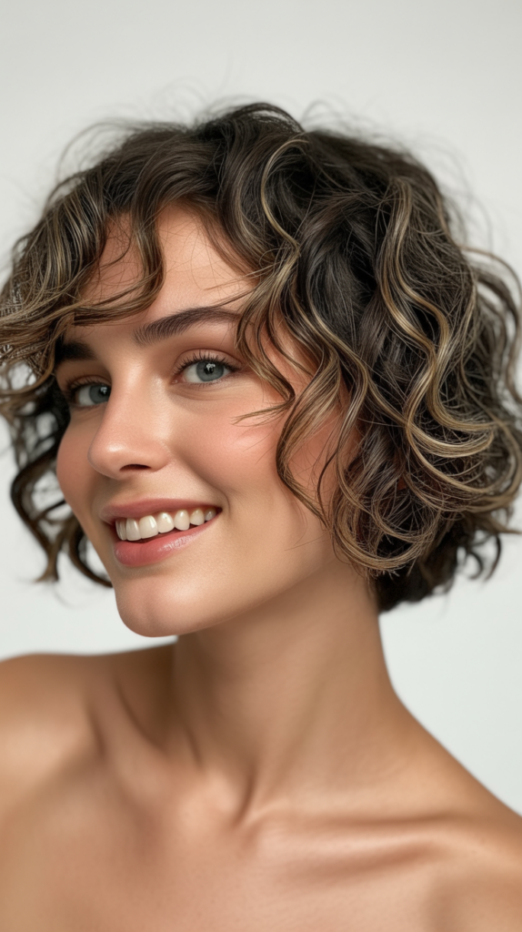  Choppy Bob with Curly Texture