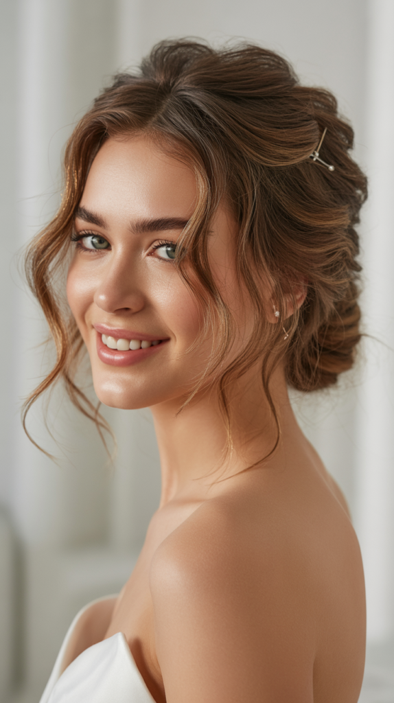 Textured Messy Half-Up Style