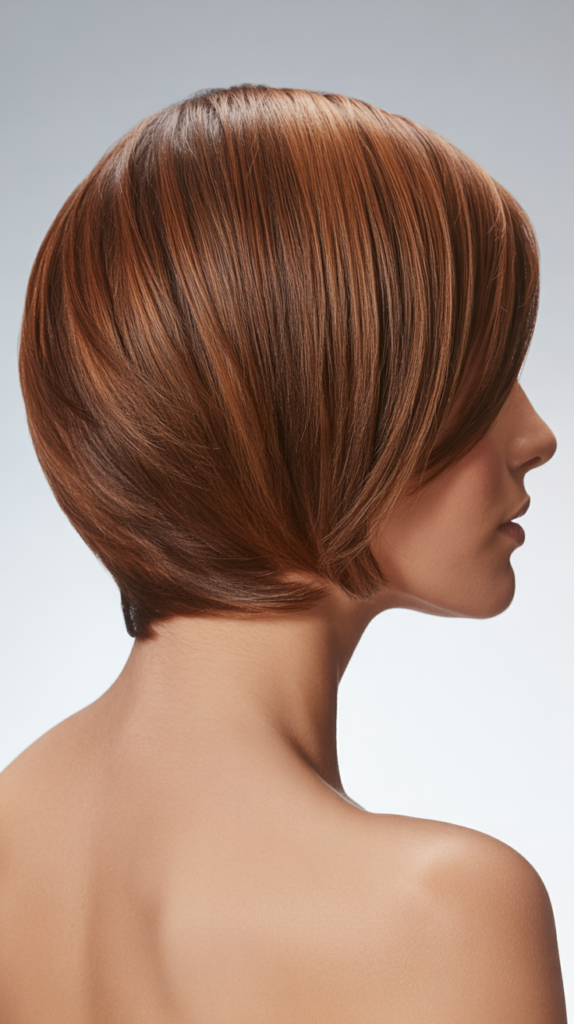 Stacked Bob with Side-Swept Styling