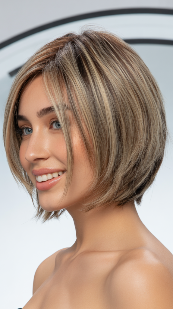 Choppy Bob with Money Pieces