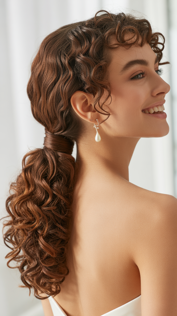  Wrapped Ponytail with Spiral Curls