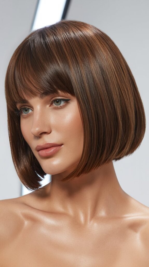 The Chin-Length Bob with Bangs