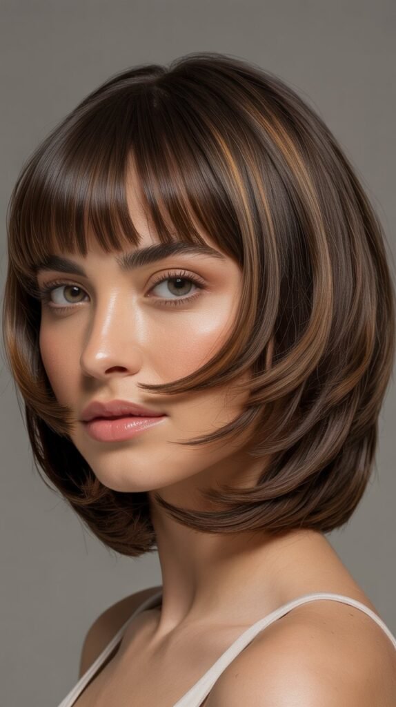 Stacked Bob with Baby Bangs