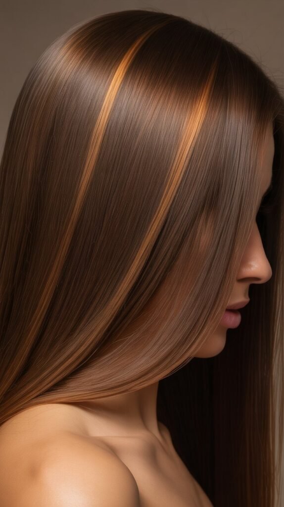 Classic Caramel Highlights on Dark Brown Base