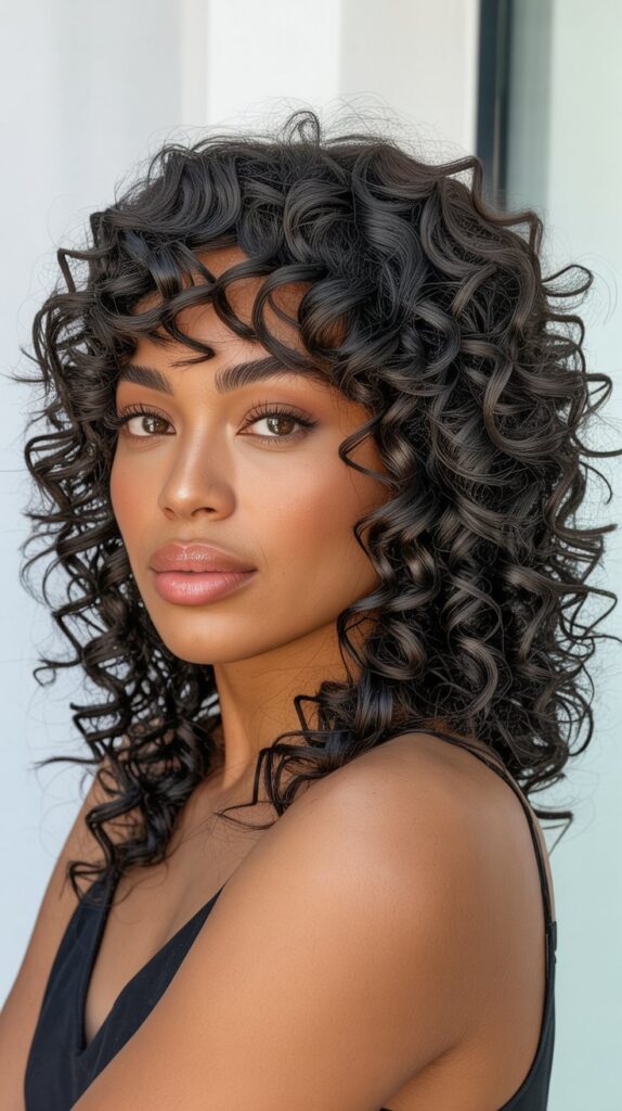 Top 33+ Baddie Hairstyles for Black Women Turn Heads 5 Frontal Lace Wig with Curly Bang