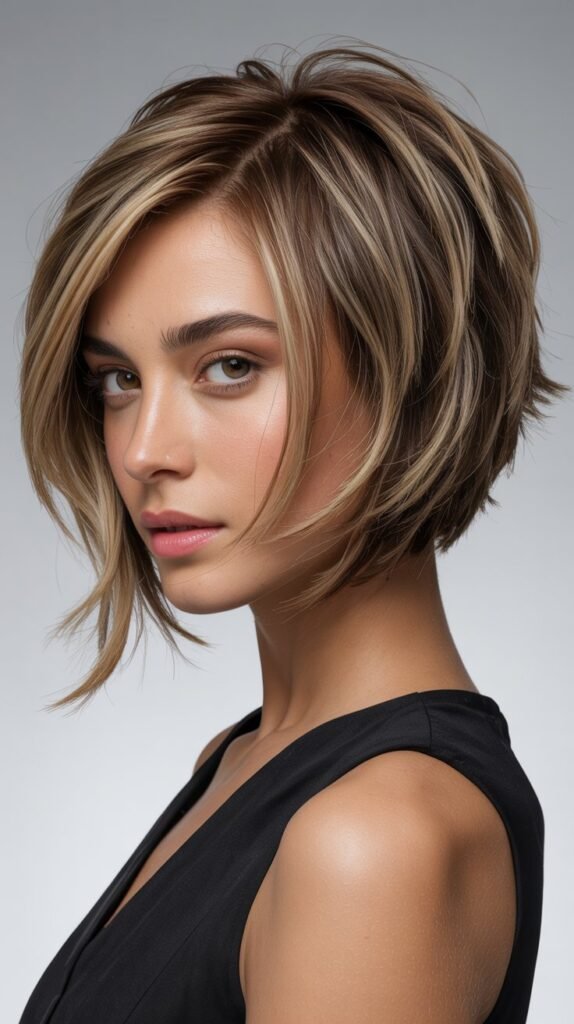 Choppy Side-Parted Bob