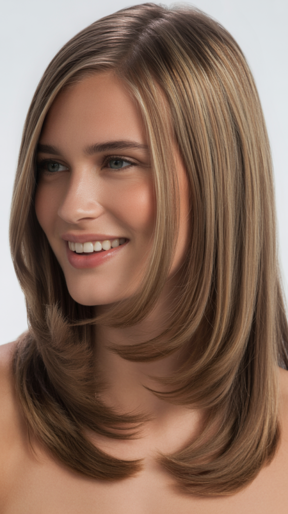 Deep Side Part with Face-Framing Layers