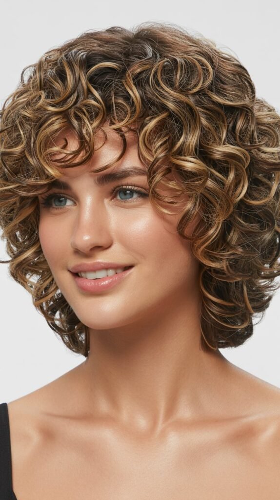 Layered Curly Graduated Bob