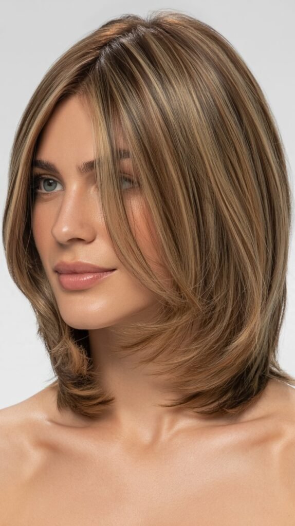 Layered Long Bob with Face-Framing Pieces