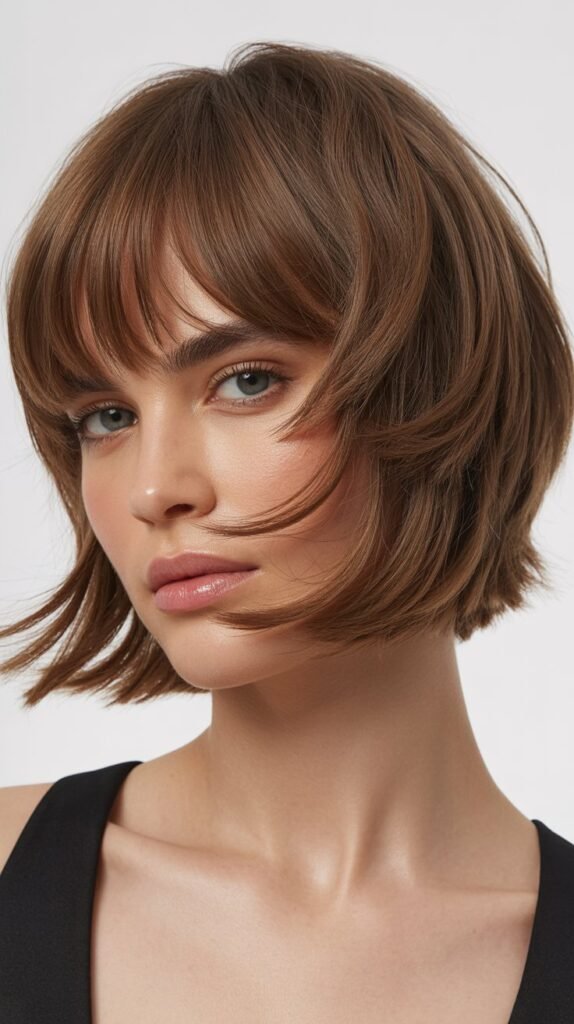 Tousled Bob with Textured Bangs
