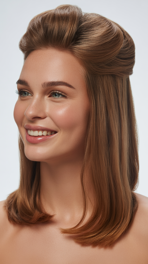 Side-Swept with Volumized Crown