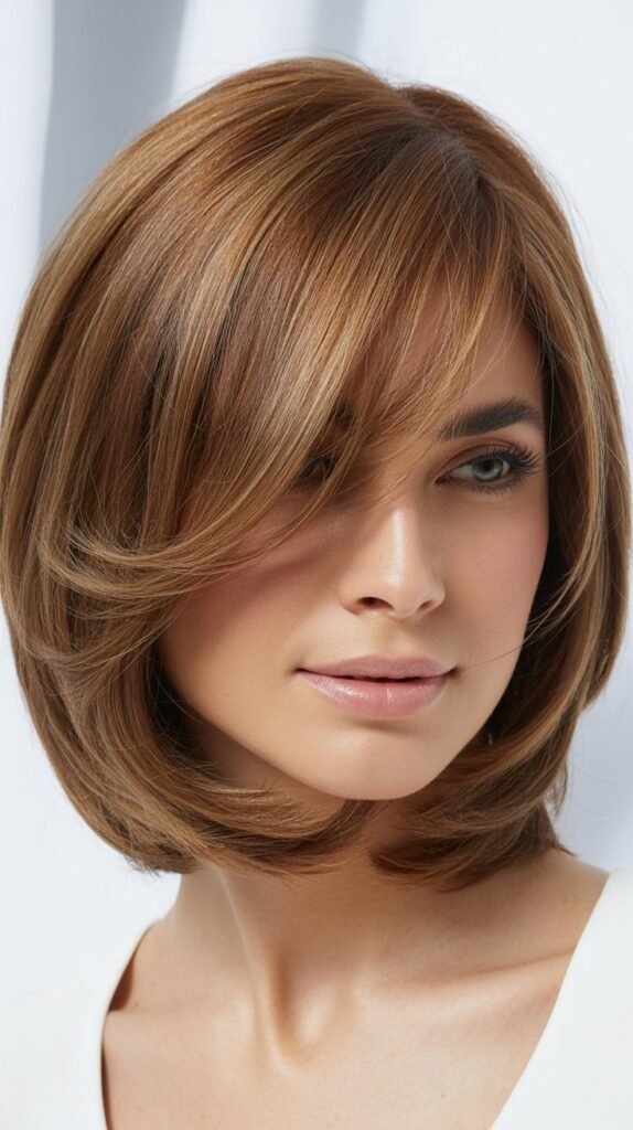 Textured Bob with Side Fringe