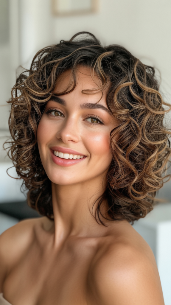 Layered Curly Lob (Long Bob)