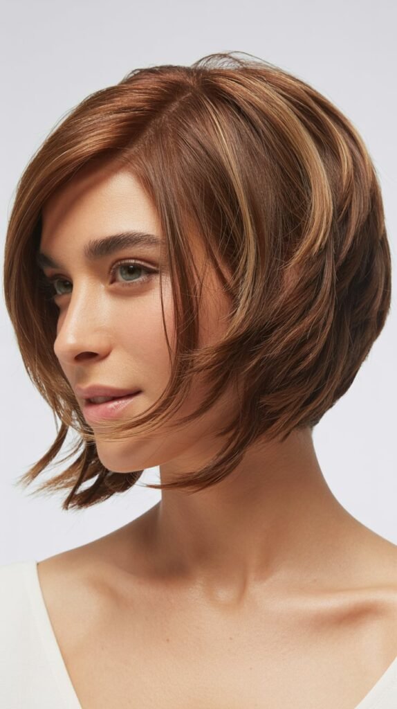 Textured Angled Bob with Layers