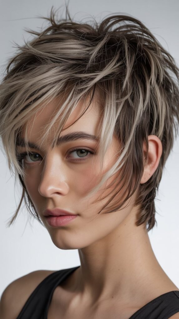 Choppy Pixie with Highlighted Tips