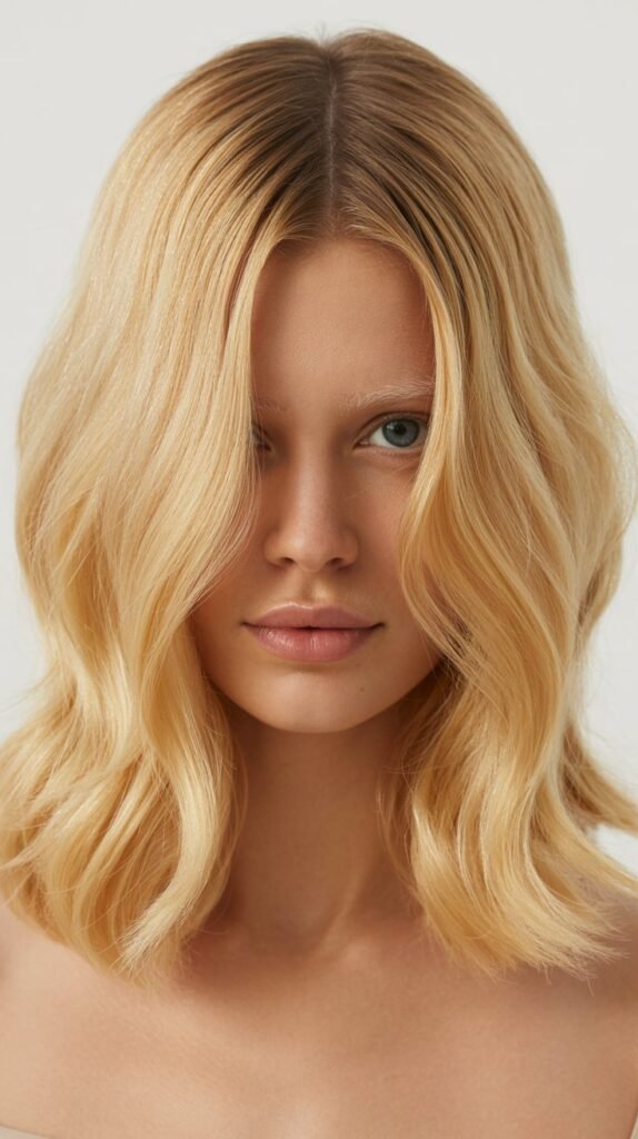 Wavy Long Bob with Middle Part