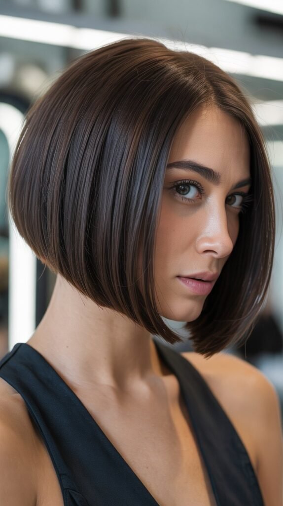 Angled Bob with Blunt Layers