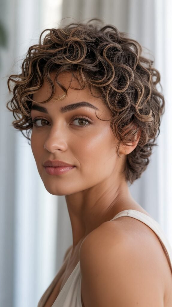 The Classic Curly Pixie Cut