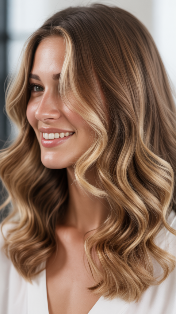 Wavy Mid-Length Cut with Balayage