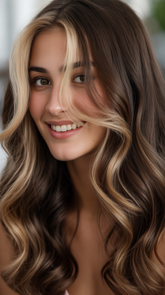 Dark Brown with Champagne Highlights