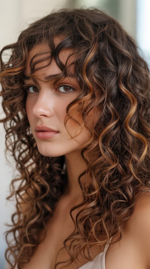 Warm Caramel Highlights for Cool-Toned Brunettes