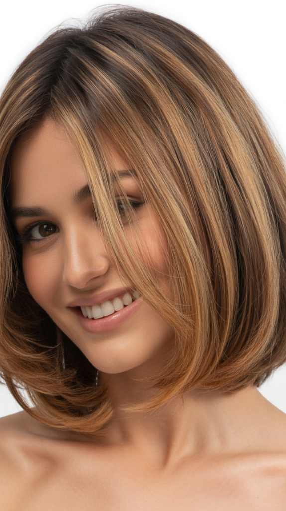Soft A-Line Bob with Subtle Highlights