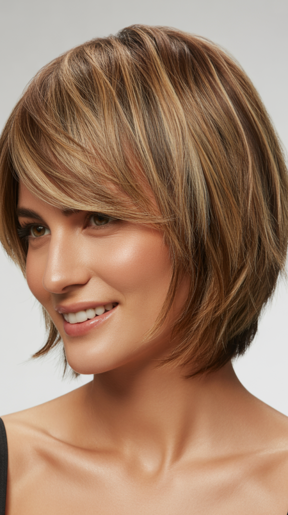 Choppy Bob with Balayage Color