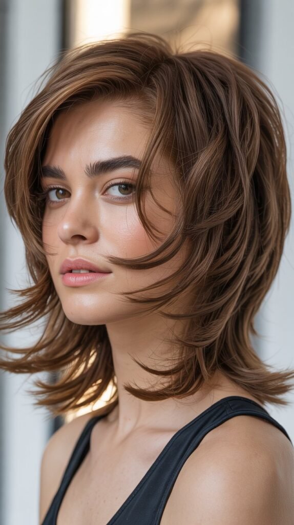 Tousled Choppy Midi Cut