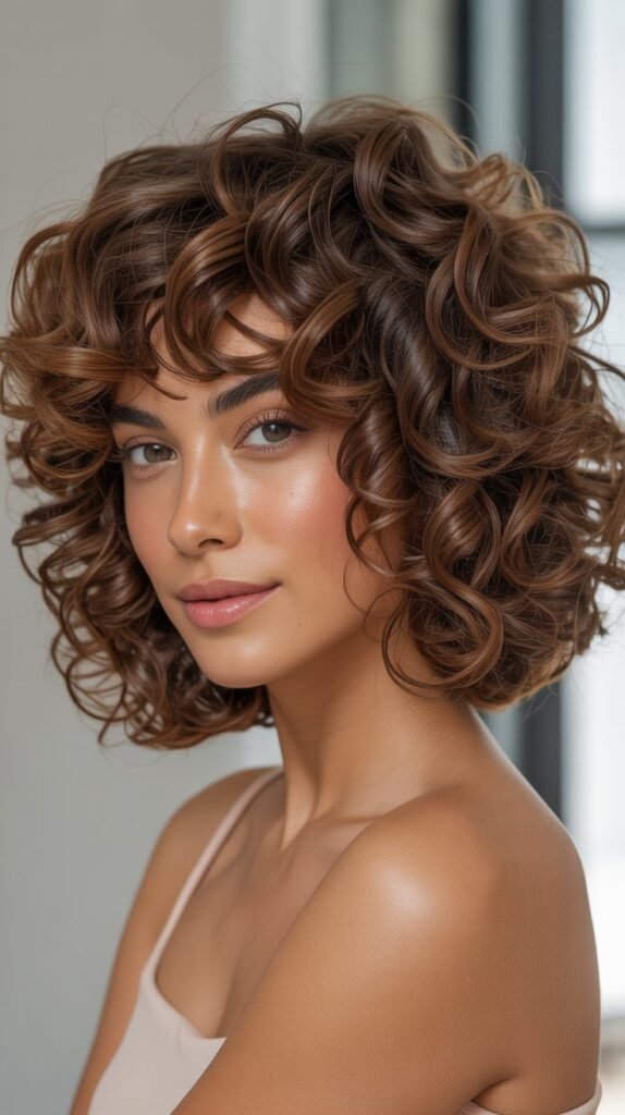 Curly Bob with Curly Bangs