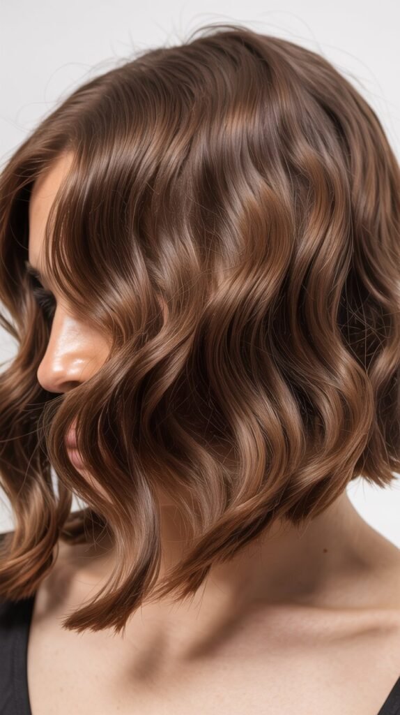 Blunt Wavy Angled Bob