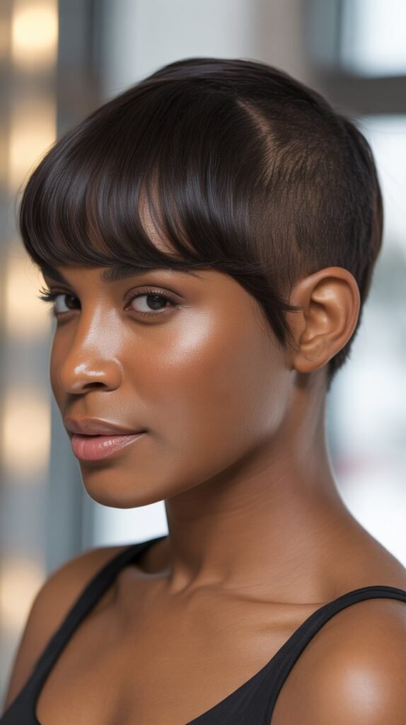 Caesar Cut with Forward Fringe