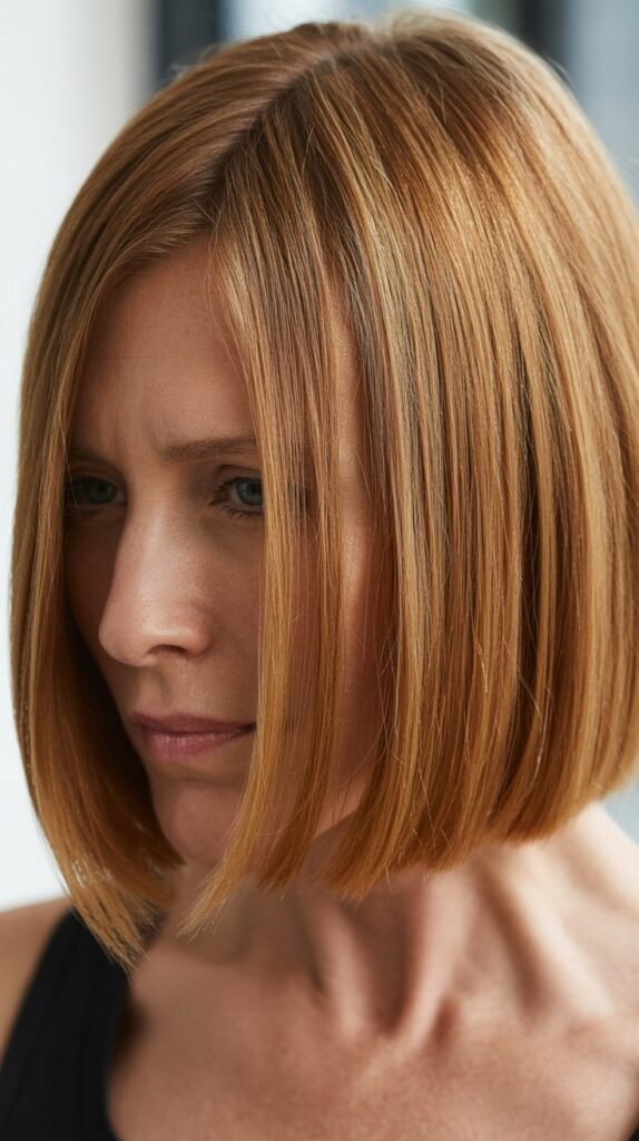 Sleek Bob with Middle Part