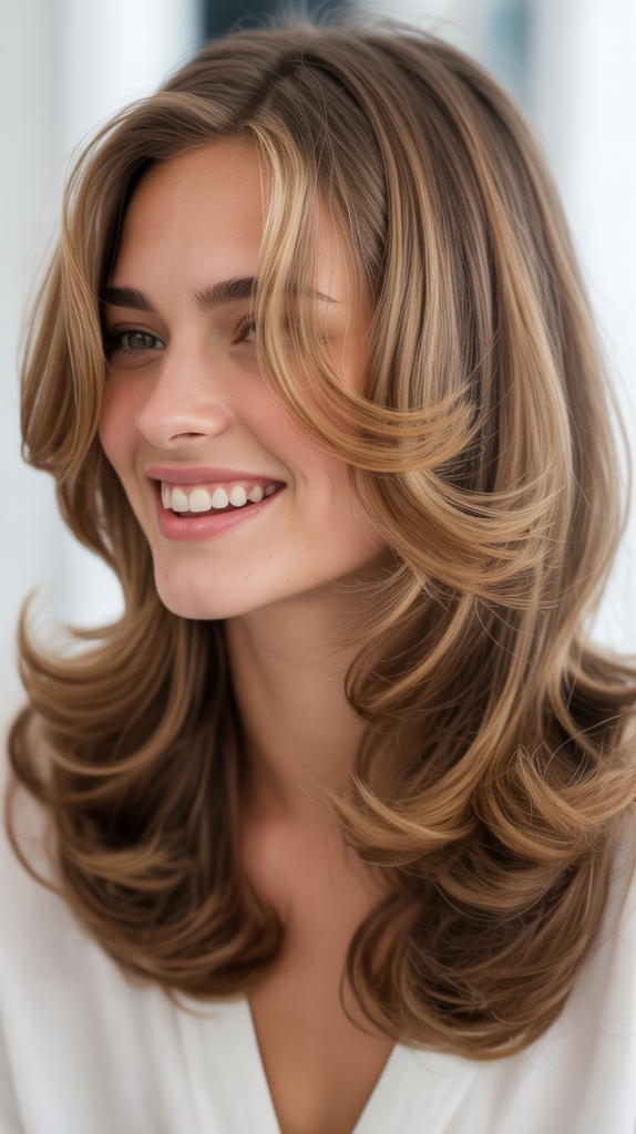  Long Hair with Crown Layers