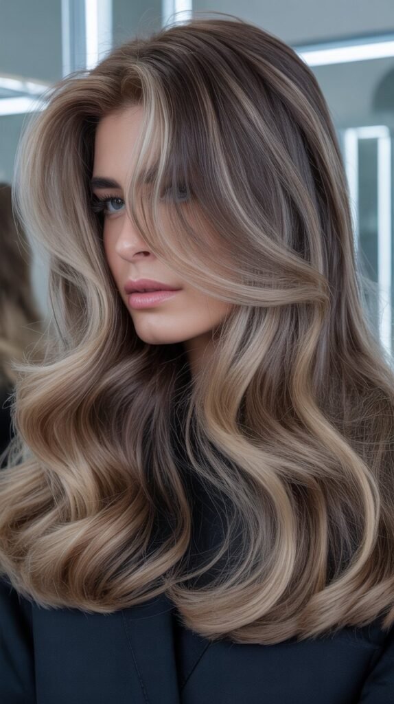 Ash-Blonde Highlights for Thick Hair