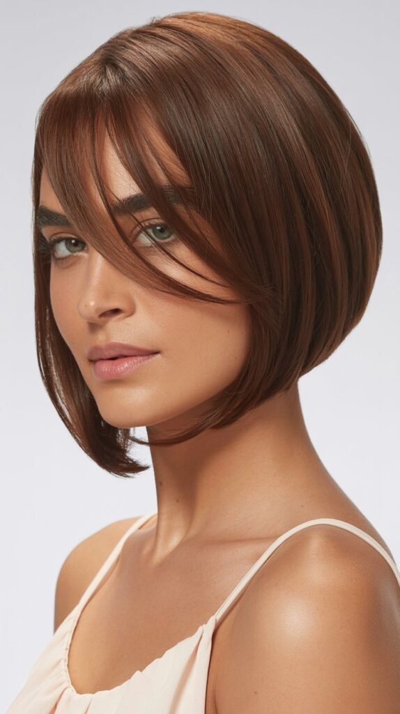 Angled Bob with Side-Swept Bangs