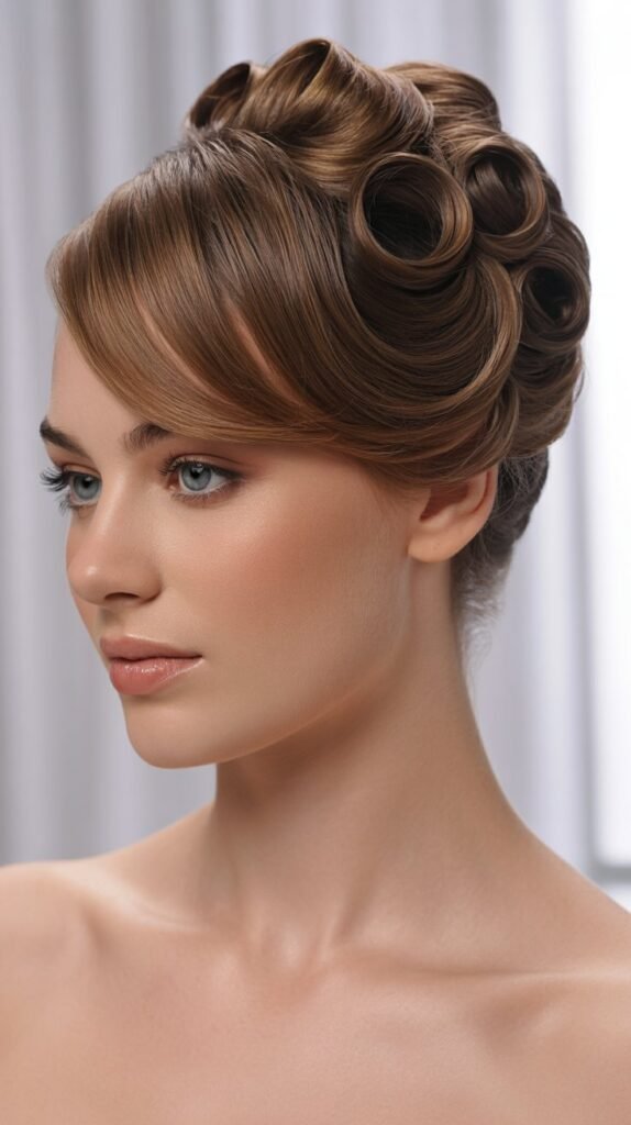 Pinned Curl Cluster with Side Bangs