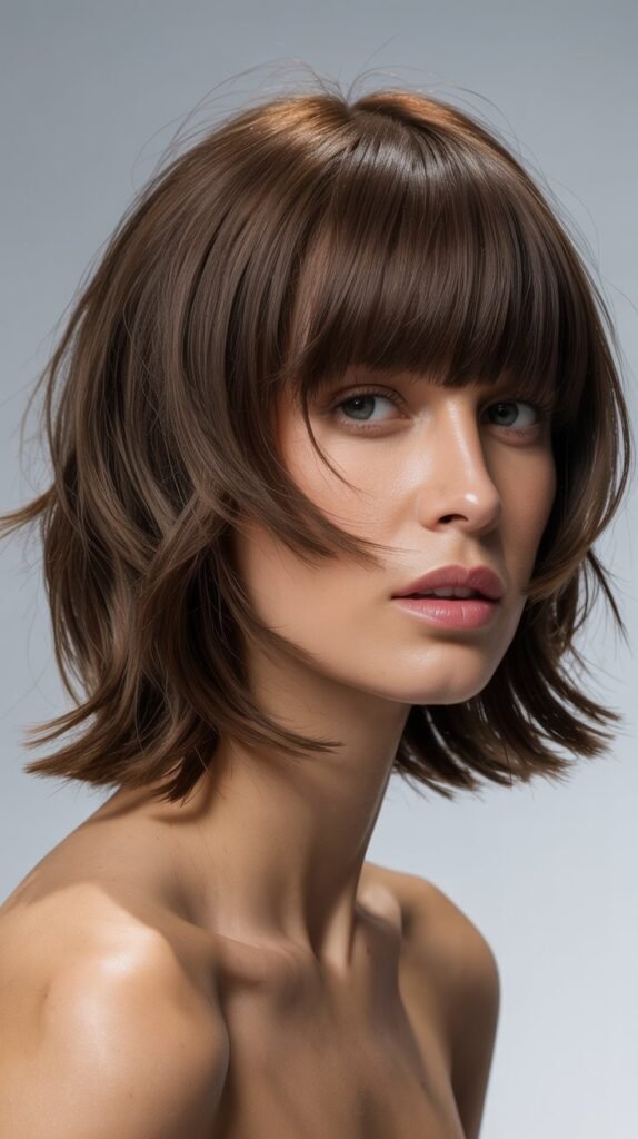 Choppy Bob with Blunt Bangs