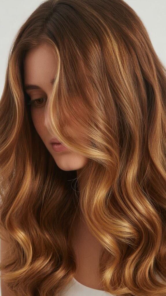 Caramel Balayage on Light Brown Hair