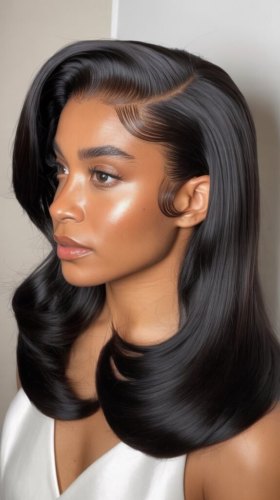 Side Part Straight Wig with Volume
