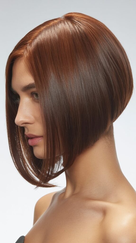 Long Angled Bob with Graduated Layers