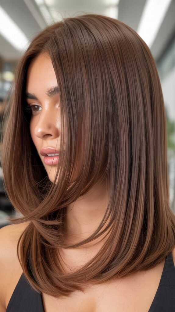 Long Angled Bob with Wispy Ends