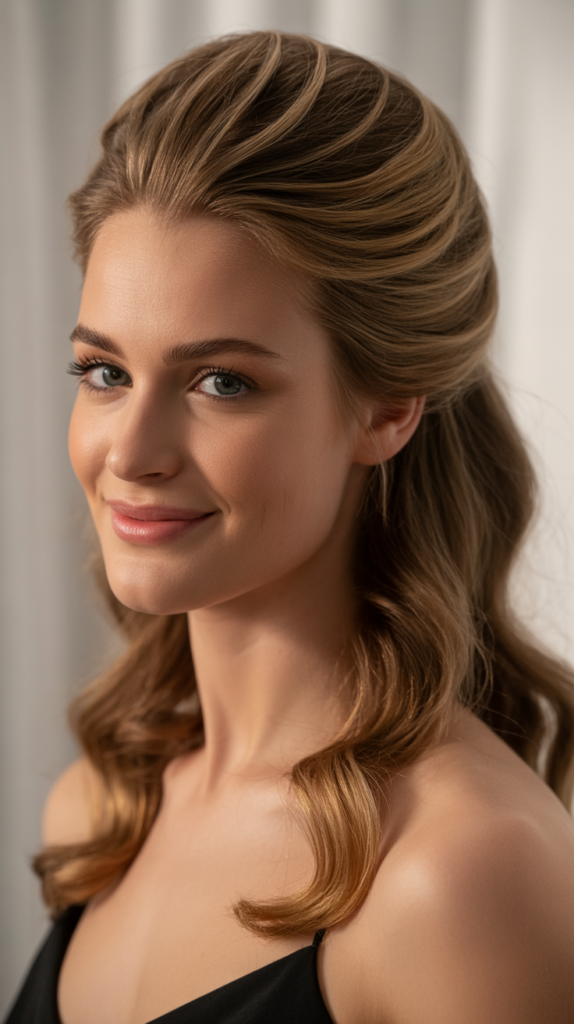 Half-Up, Half-Down with Crown Volume