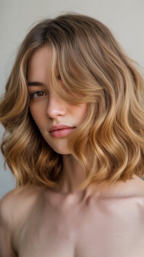 . The Blunt Lob with Wispy Bangs