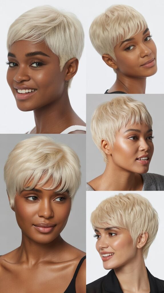 Platinum Blonde Pixie Cut