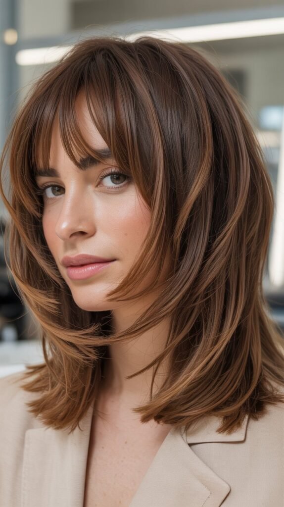 Shaggy Long Bob with Curtain Bangs