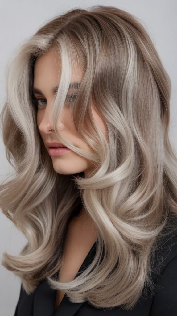 Ash Brown with Platinum Highlights
