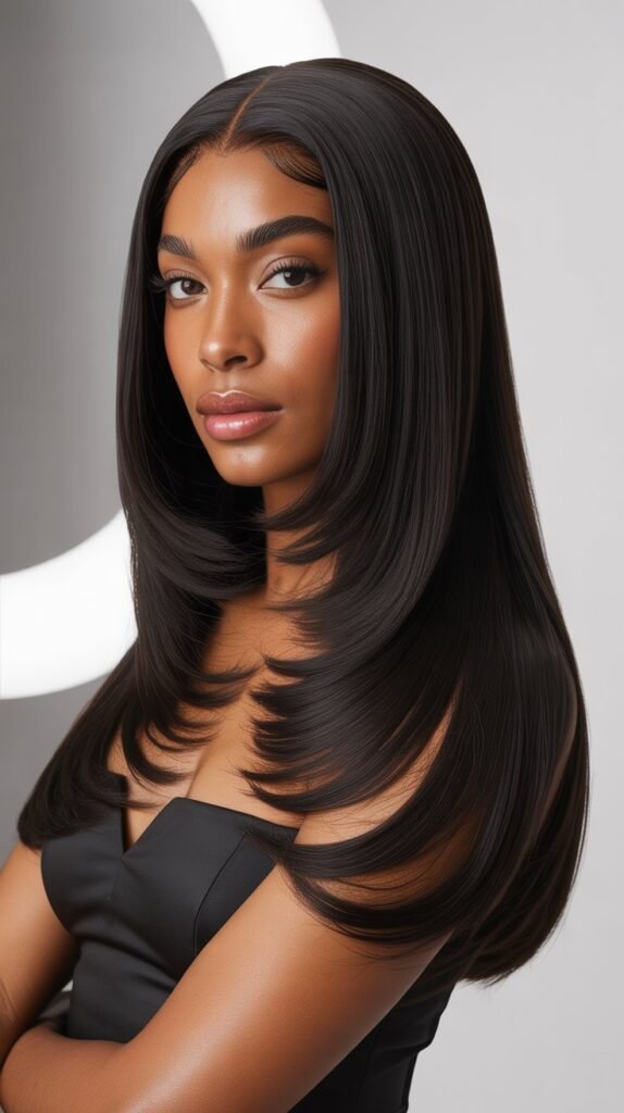 Straight Wig with V-Cut